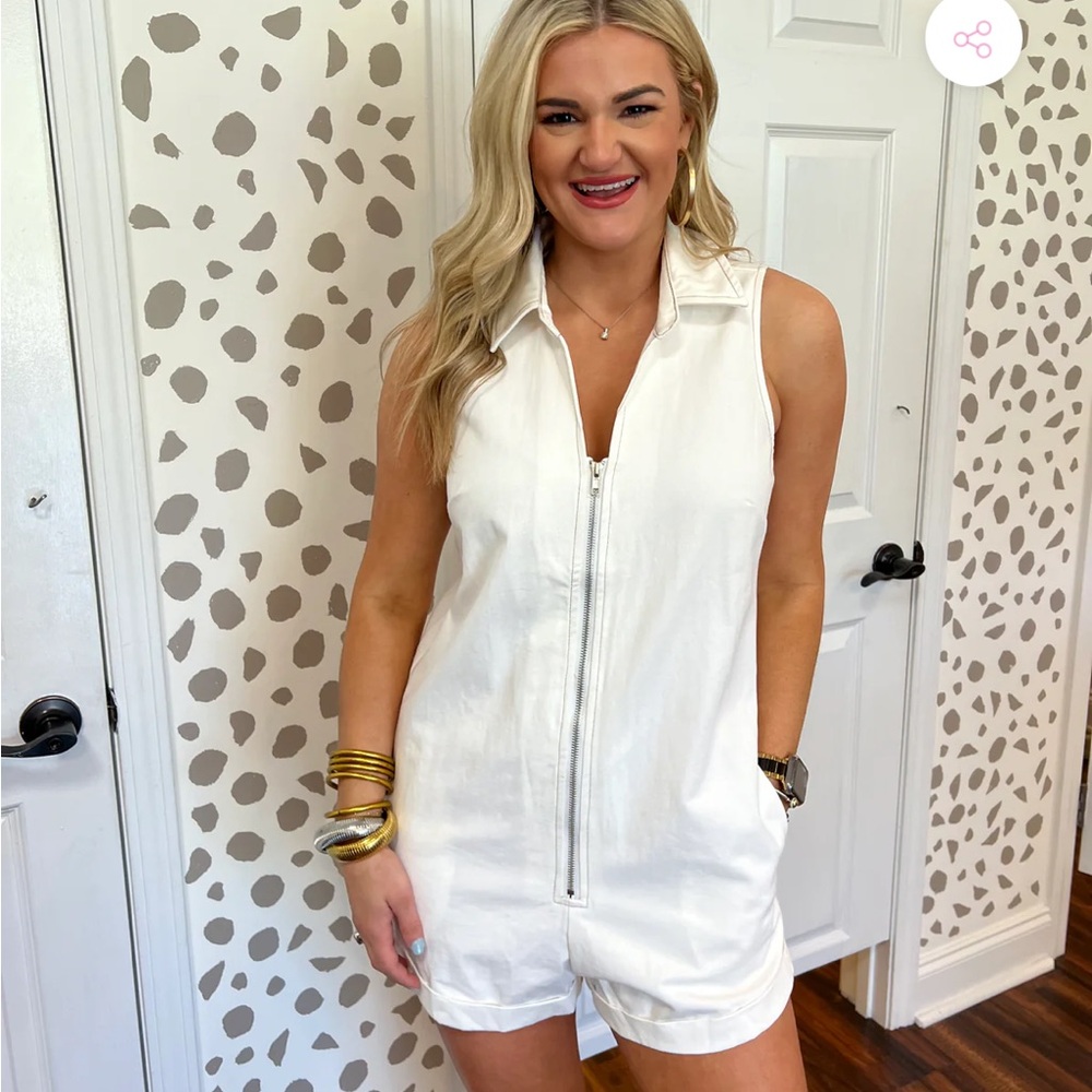 White denim romper